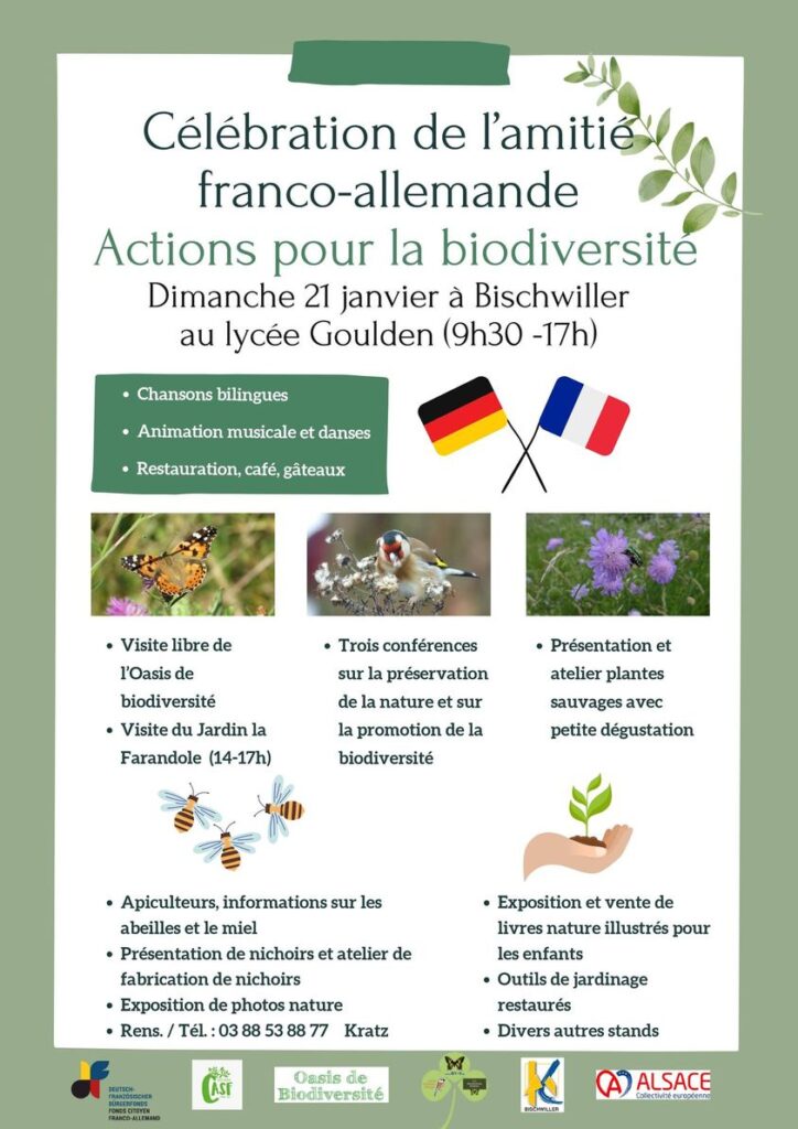 Affiche pour la journée de célébration de l'amitié franco-allemande pour la biodiversité